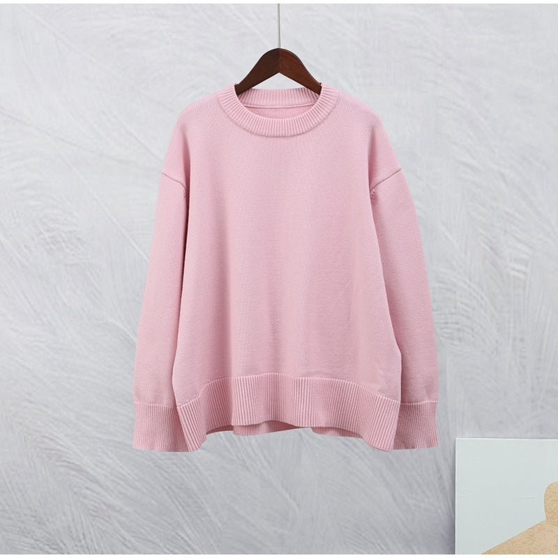 "Sweet Crew Neck Pullover Sweater – a winter fashion essential! This loose-fit, long-sleeved top combines cozy comfort with effortless style, making it a perfect addition to any woman’s wardrobe."